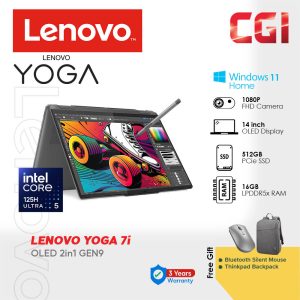 Lenovo Yoga 7 2-in-1 14IML9 Touchscreen Ultra 5 125H Intel Arc Graphics 16GB LPDDR5x 512GB 14" WUXGA OLED 400nits Glossy W11H MOHS21 3Y Premium - 83DJ004CMJ