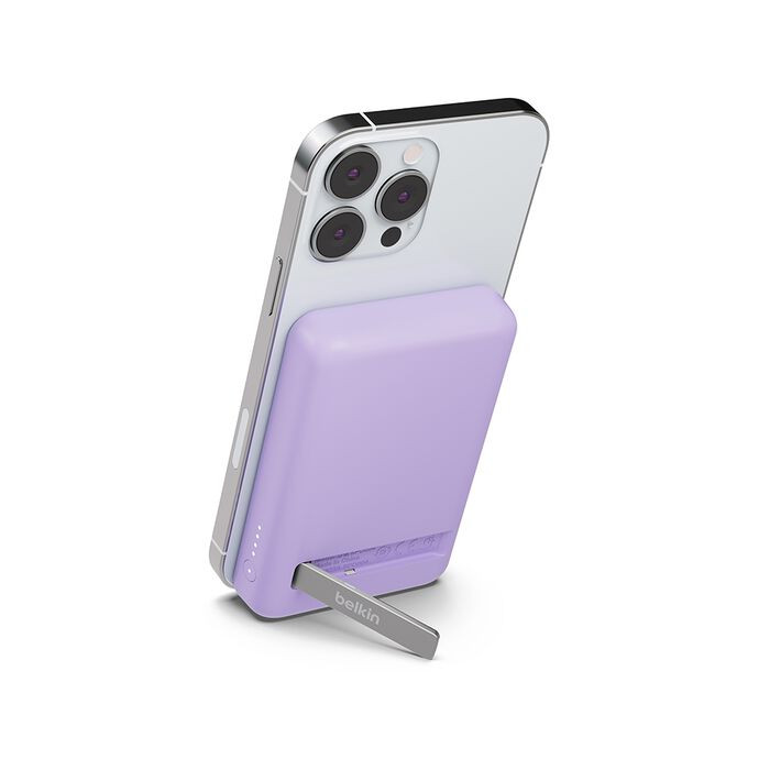 Belkin BoostCharge 5000 MAh Magnetic Power Bank 5K + Stand - (Purple) BPD004qcPU