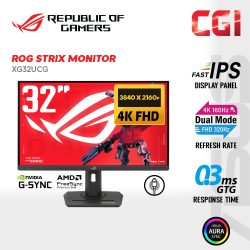 Asus 32" ROG Strix XG32UCG Fast IPS 4K 160Hz/FHD 320Hz 0.3ms HDR400 G Sync USB-C GamingAi Gaminng Monitor