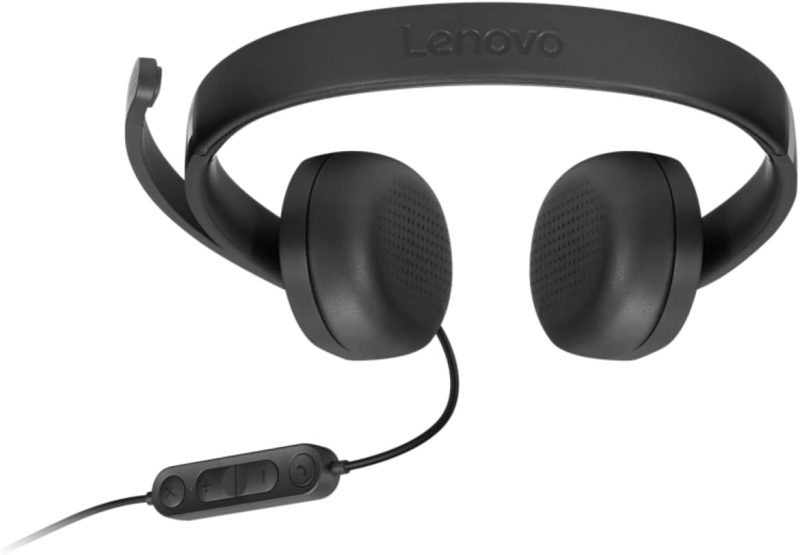 Lenovo USB-A Wired Noise Cancelling Lightweight Stereo Headset Gen 2 - 4XD1P83425