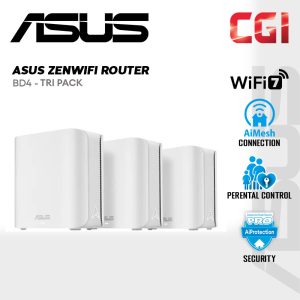 Asus ZenWiFi BD4 Dual-Band WiFi 7 3.6 Gbps 1.5 GHz Parental Control AiMesh Extendable Router