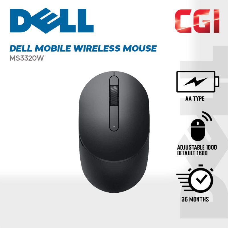 Dell Mobile 1600 DPI Easy Pairing Wireless Mouse – MS3320W