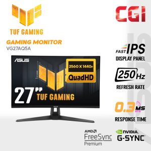 Asus 27" VG27AQ5A TUF Gaming Series 5 Fast IPS QHD Freesync Premium Adaptive Sync 210Hz 0.3ms Built-In Speaker Gaming Monitor