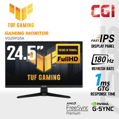 Asus 24.5" TUF VG259Q5A Fast IPS Freesync Premium Adaptive Sync 200Hz 0.3ms Speaker Gaming Monitor