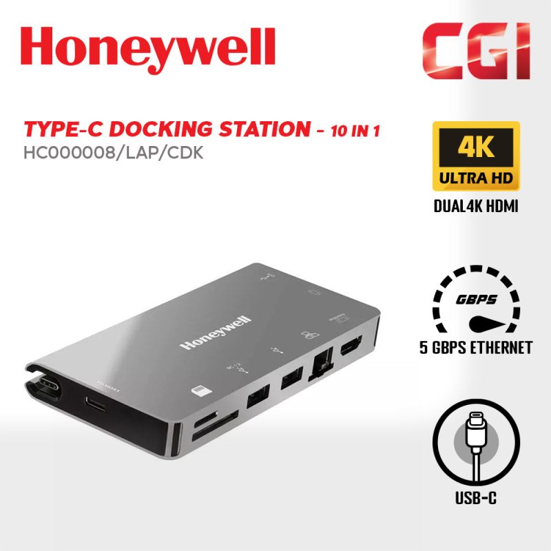 Honeywell Type C Ultra Dock Platinum Series 8 in 1 Docking Station - HC000008/LAP/CDK