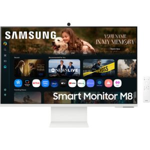 Samsung 32" M8 M80F LS32FM803UEXXS Tizen VA 4K Ai HDR10+ 60Hz 4ms Build-In Speaker Slim Fit Camera Smart Monitor