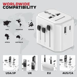 Honeywell Universal World Value Series Travel Adapter in 38W (White) - HC000063/CHG/TRV/WHT/38W