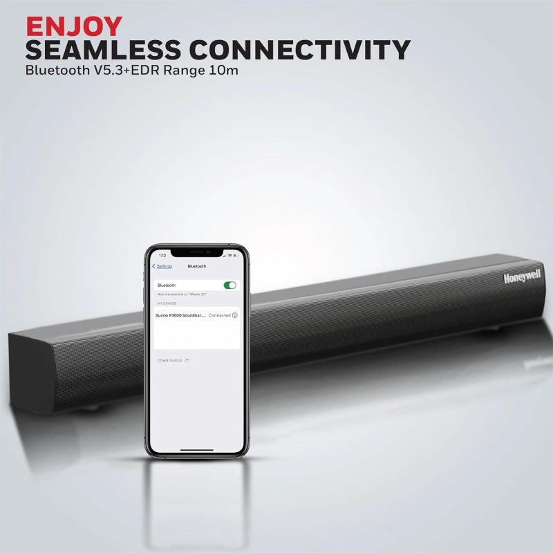 Honeywell Suono P3000 Platinum Series 80W Soundbar -  HC000264/AUD/SB/P3000/BLK