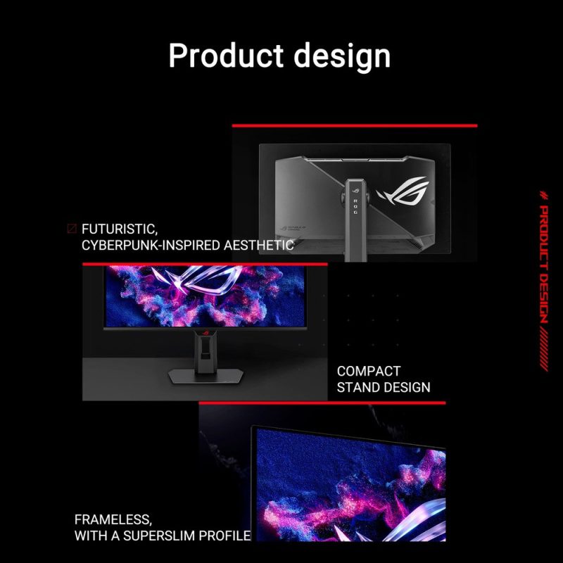 Asus ROG Strix 27" XG27ACDMS QD-OLED 1440P QHD G-Sync Freesync 280Hz 0.03ms DELTA<2 USB-C Tripod Supported Ergonomic Gaming Monitor