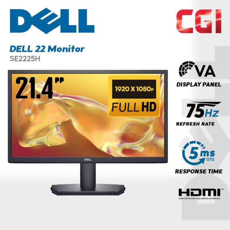 Dell 21.4" SE2225H VA FHD 75Hz 5ms Widescreen LED Monitor