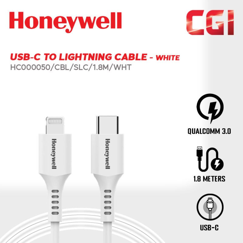 Honeywell Type C to Lightning Cable in 1.8 Metre (White) - HC000045/CBL/SLC/1.8M/WHT