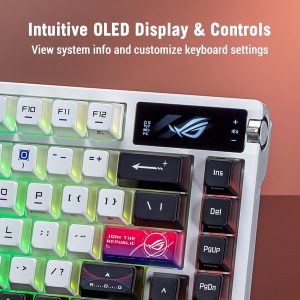 Asus M704 ROG Azoth X 75% Custom Hot Swappable 2.4 GHz Speednova OLED Display Gaming Keyboard