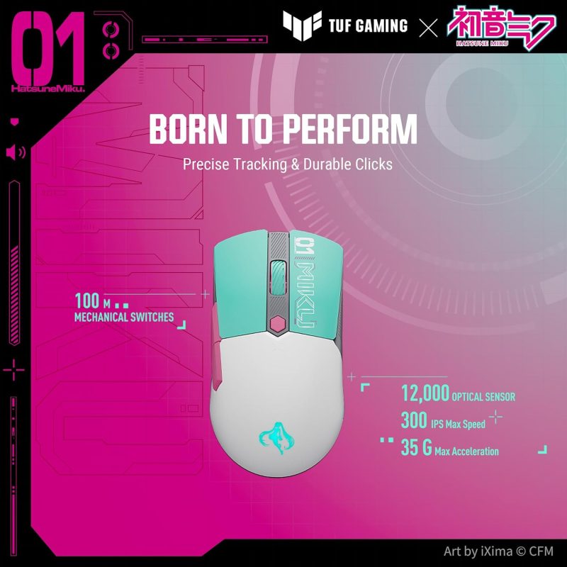 [Preorder] Asus P521 TUF Gaming Mini Wireless Mouse Hatsune Miku Edition