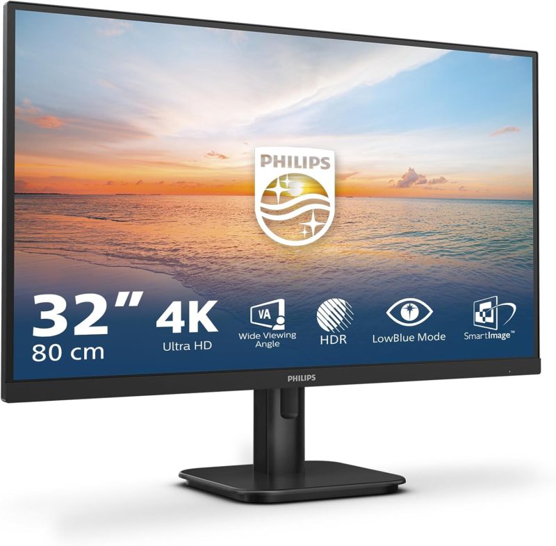 Philips 32" 32E1N1800LA VA 4K UHD HDR10 60Hz 4ms Build-In Speaker UltraClear Monitor