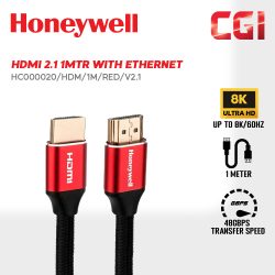 Honeywell HDMI v2.1 Compliant with Ethernet Cable - 1m|2m|3m|5m (HC000020/HDM/1M/RED/V2.1) (HC000014/HDM/3M/RED/V2.1) (HC000013/HDM/2M/RED/V2.1) (HC000021/HDM/5M/RED/V2.1)