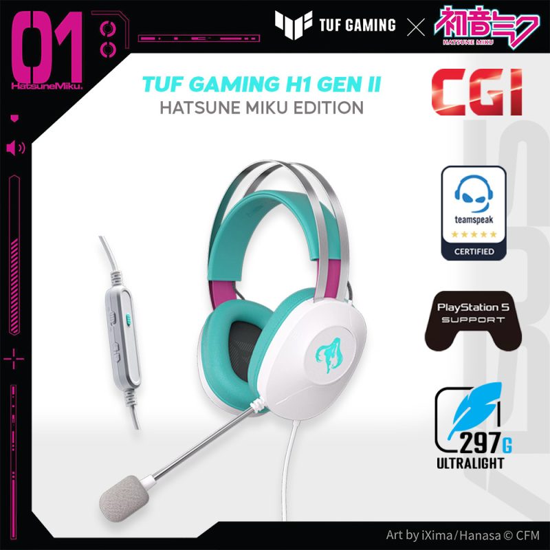 [Preorder] Asus TUF Gaming H1 Gen II Hatsune Miku Edition Wired Gaming Headset