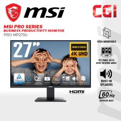 MSI 27" PRO MP273U IPS UHD Adaptive Sync 60Hz 4ms Speaker EyesErgo Business & Productivity Monitor