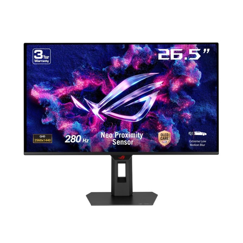 Asus ROG Strix 27" XG27ACDMS QD-OLED 1440P QHD G-Sync Freesync 280Hz 0.03ms DELTA<2 USB-C Tripod Supported Ergonomic Gaming Monitor
