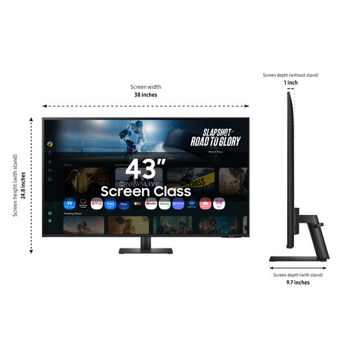 Samsung 43" M7 M70F LS43FM702UEXXS Tizen VA 4K UHD HDR10 60Hz 4ms Vision Ai Build In Speaker USB-C Smart Monitor