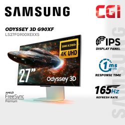 Samsung 27" Odyssey 3D G90XF LS27FG900XEXXS  IPS 4K UHDHDR10+ FreeSync 165Hz 1ms 3D Hub Spatial Audio Ergonomic Gaming Monitor