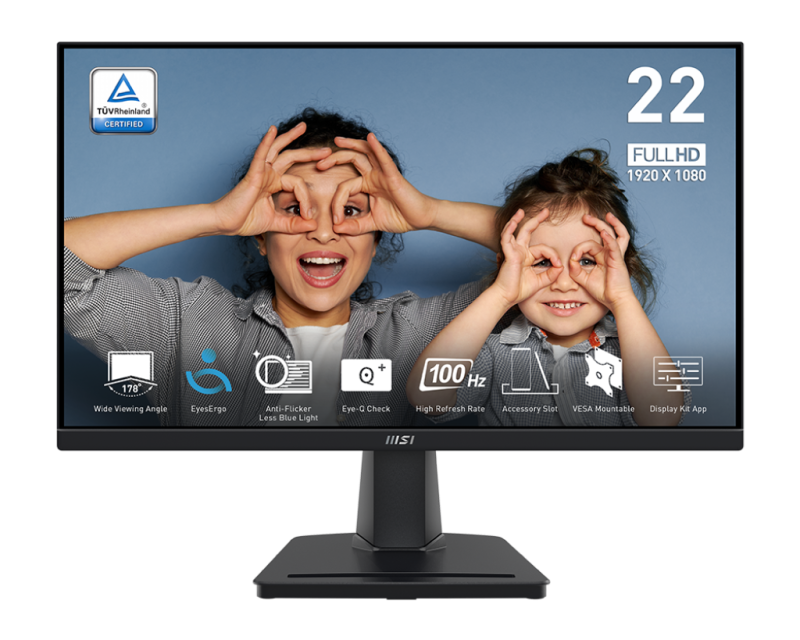 MSI 21.5" Pro MP225V VA FHD Adaptive Sync 100Hz 1ms EyesErgo Business & Productivity Monitor