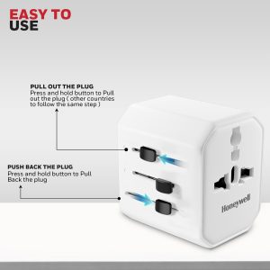 Honeywell Universal World Value Series Travel Adapter in 38W (White) - HC000063/CHG/TRV/WHT/38W