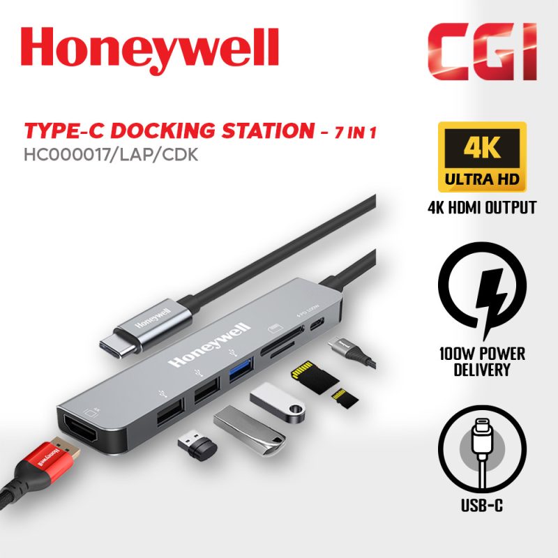 Honeywell Type C Platinum Series Docking Station – 7 in 1 (HC000017/LAP/CDK)