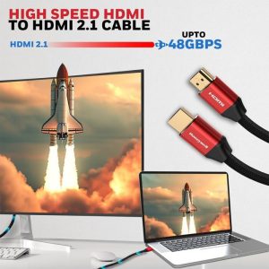 Honeywell HDMI v2.1 Compliant with Ethernet Cable - 1m|2m|3m|5m (HC000020/HDM/1M/RED/V2.1) (HC000014/HDM/3M/RED/V2.1) (HC000013/HDM/2M/RED/V2.1) (HC000021/HDM/5M/RED/V2.1)