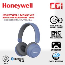 Honeywell Moxie V20 Bluetooth Headphone (Blue) - HC000013/AUD/HP/V20/BLU
