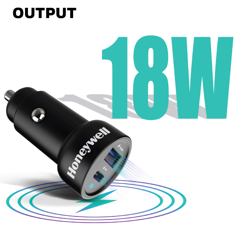 Honeywell Micro CLA 18W PD Smart Car Charger - HC000051/CHG/CLA/BLK/PD/18W
