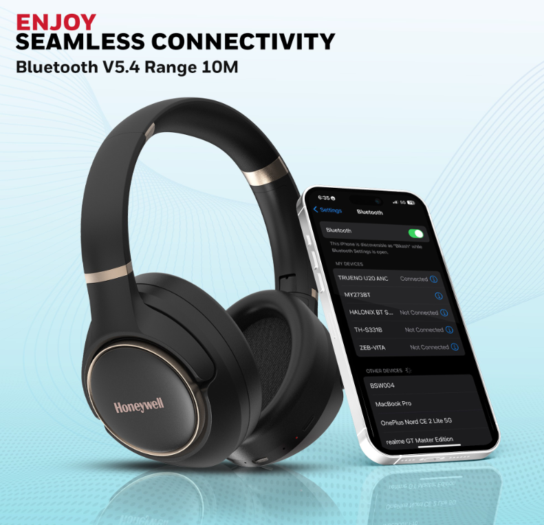 Honeywell Trueno U20 ANC Bluetooth Headphones - [HC000014/AUD/HP/ANC/U20/BLK] / [HC000015/AUD/HP/ANC/U20/SLV]
