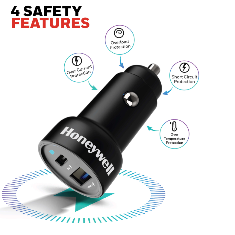 Honeywell Micro CLA 18W PD Smart Car Charger - HC000051/CHG/CLA/BLK/PD/18W