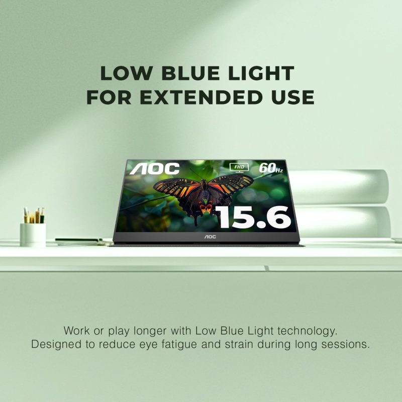 AOC 15.6" 16T20 IPS FHD 60Hz Build-In Speaker USB-C Smart Cover Portable Monitor