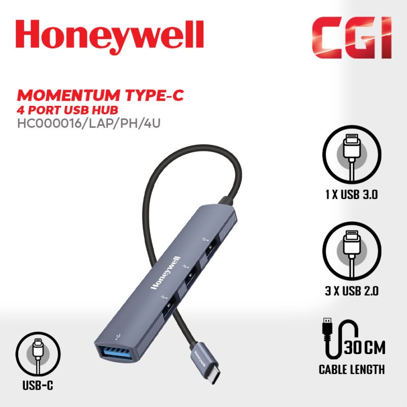 Honeywell Momentum Type C to 4 Port USB Hub - HC000016/LAP/PH/4U