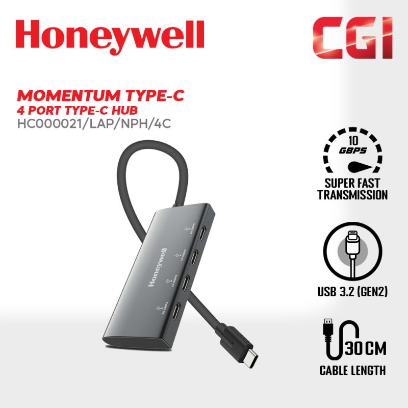 Honeywell Momentum Type-C to 4 Port Type-C Hub - HC000021/LAP/NPH/4C