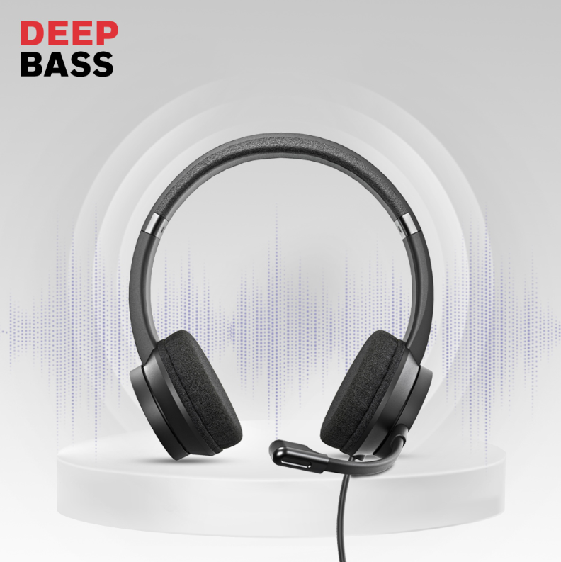 Honeywell Trueno U30 Wired Headphones BLK - HC000602/AUD/WHP/BLK/USB