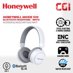 Honeywell Moxie V20 Bluetooth Headphone (White) - HC000012/AUD/HP/V20/WHT