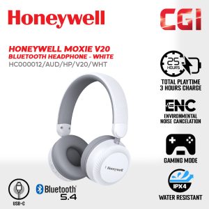 Honeywell Moxie V20 Bluetooth Headphone (White) - HC000012/AUD/HP/V20/WHT