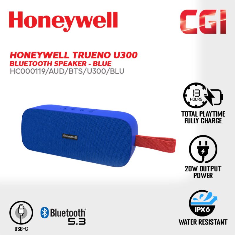 Honeywell Trueno U300 Bluetooth Speaker (Blue) - HC000119/AUD/BTS/U300/BLU