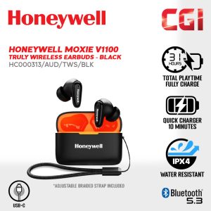 Honeywell Moxie V1100 Truly Wireless Earbuds - [HC000313/AUD/TWS/BLK] / [HC000314/AUD/TWS/WHT]