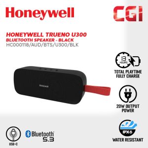 Honeywell Trueno U300 Bluetooth Speaker (Black) - HC000118/AUD/BTS/U300/BLK