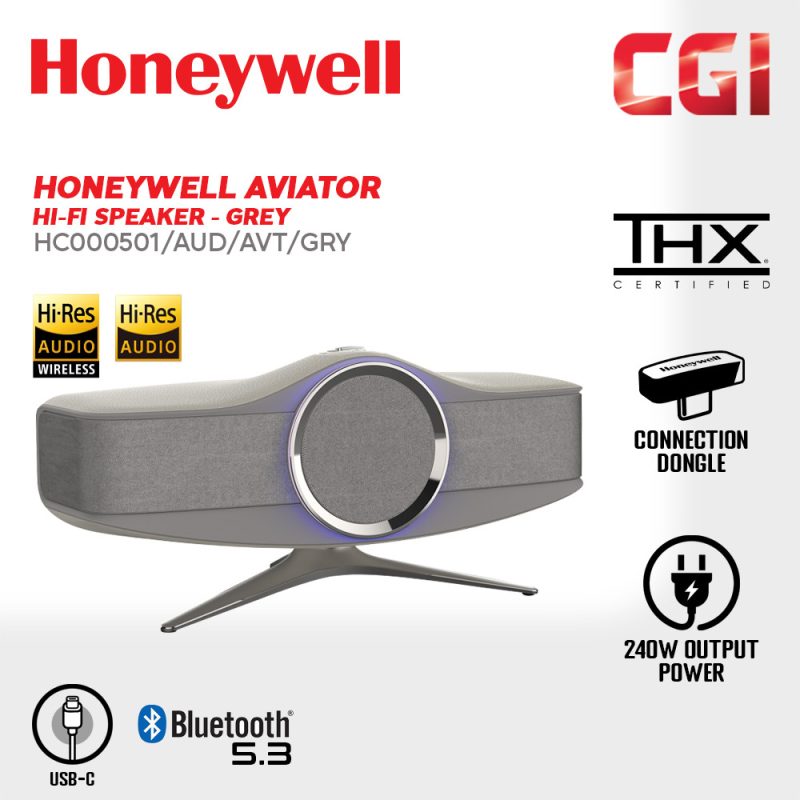 Honeywell Aviator Hi-Fi Speaker (Grey) - HC000501/AUD/AVT/GRY