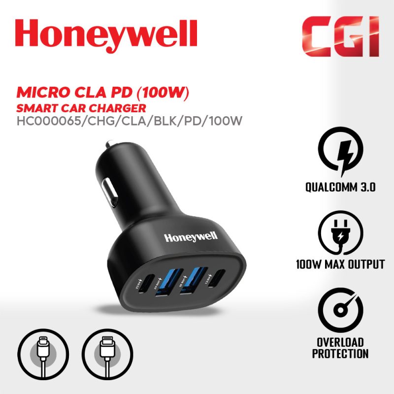 Honeywell Micro CLA 100W PD Smart Car Charger - HC000065/CHG/CLA/BLK/PD/100W