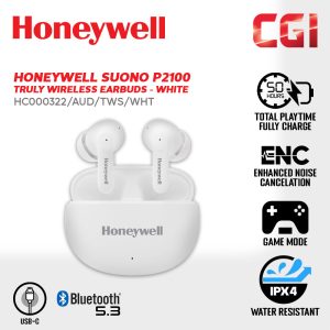 Honeywell Suono P2100 Truly Wireless Earbuds (White) - HC000322/AUD/TWS/WHT