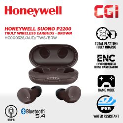 Honeywell Suono P2200 Truly Wireless Earbuds (Brown) - HC000328/AUD/TWS/BRW
