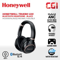 Honeywell Trueno U20 ANC Bluetooth Headphones - [HC000014/AUD/HP/ANC/U20/BLK] / [HC000015/AUD/HP/ANC/U20/SLV]