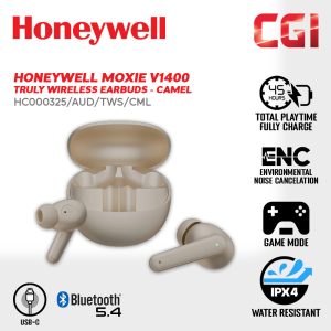 Honeywell Moxie V1400 Truly Wireless Earbuds (Camel) - HC000325/AUD/TWS/CML