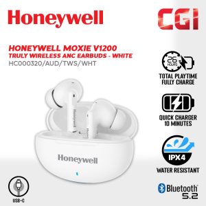 Honeywell Moxie V1200 Truly Wireless Earbuds - [HC000319/AUD/TWS/BLK] / [HC000320/AUD/TWS/WHT]