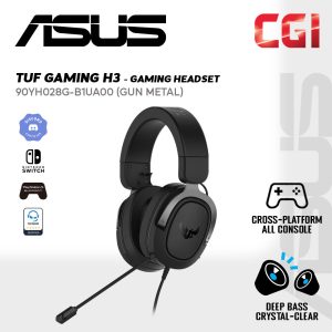 Asus TUF Gaming H3 7.1 Surround Sound Gaming Headset for PC, PS4, Xbox One and Nintendo Switch - GUN METAL (90YH028G-B1UA00)