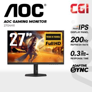 AOC 27" 27G4HX Fast IPS FHD HDR10 Adaptive Sync 200Hz 0.3ms Gaming Monitor